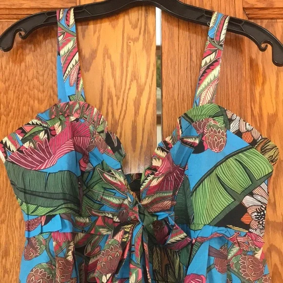 🎉Hist Pick🎉 Farm Rio Totally Tuiuiu Halter Maxi Dress size L - Picture 9 of 15